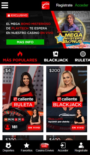 Casino en Vivo en Caliente.mx 